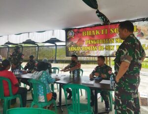 Jelang HUT Kemerdekaan RI Ke-77, Satgas Pamtas Yonif 645/Gty Adakan Baksos Pengobatan Masal